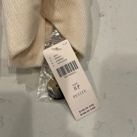 NWT Maeve by Anthropologie Women's Cream Double-Breasted Blazer Size:8P - Picture 8 of 15